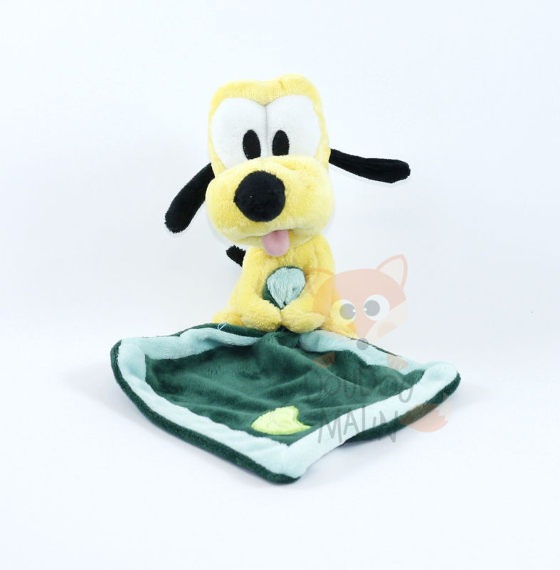  pluto chien mouchoir jaune vert feuille 